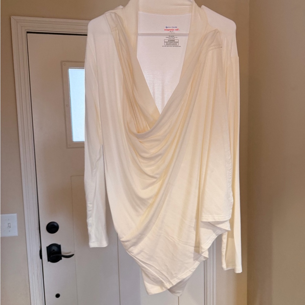 Magnetic Me Cream Draped cardigan